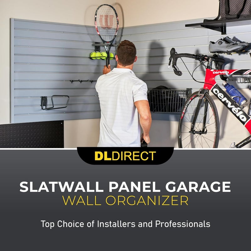 LDdirect 36" X 48" - Grey Slatwall Panel Garage Organizer: Heavy Duty Wall Mounted PVC Rack, Interlocking Slat Paneling for Garage Storage, Slotwall Board, Shelves System - Image 2